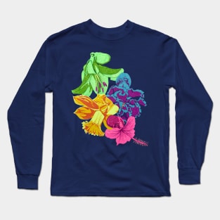 Octopus Flower Garden Long Sleeve T-Shirt